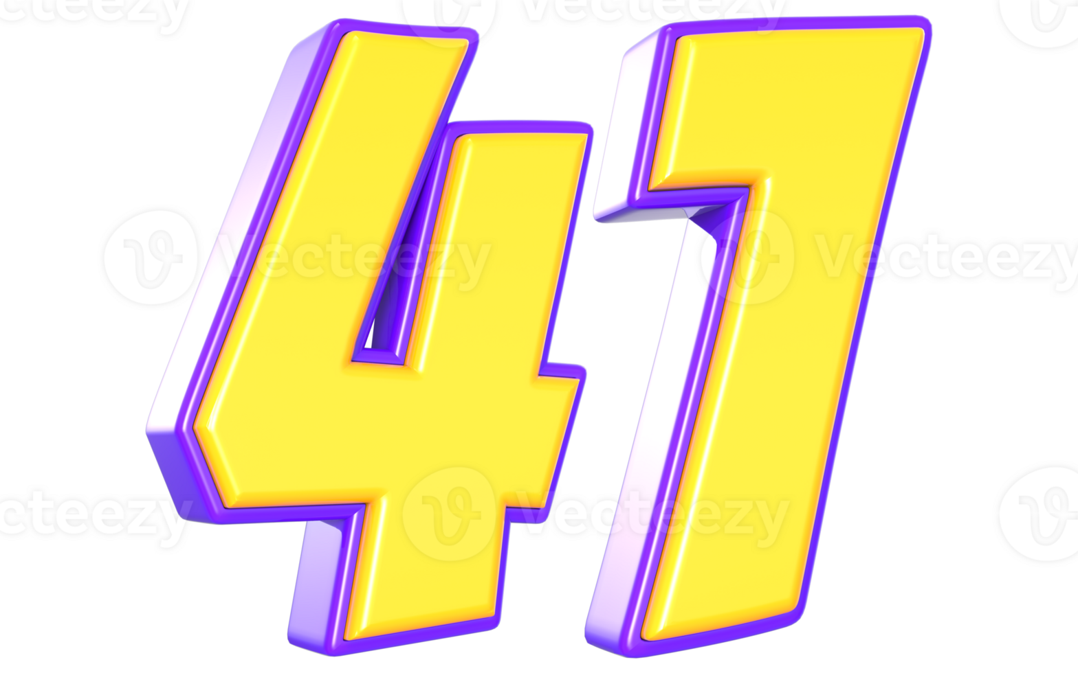 41 Number 3D Yellow And Purple png