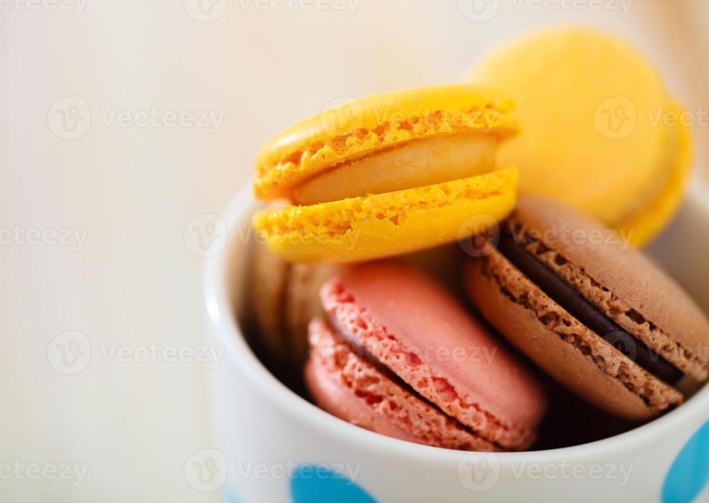 French macaroons in the cup photo