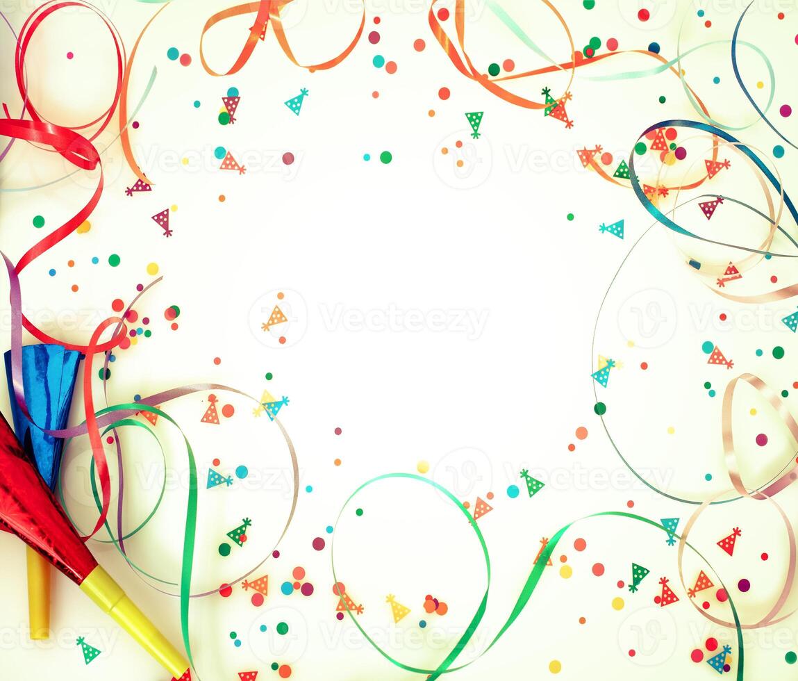 Confetti on retro background photo