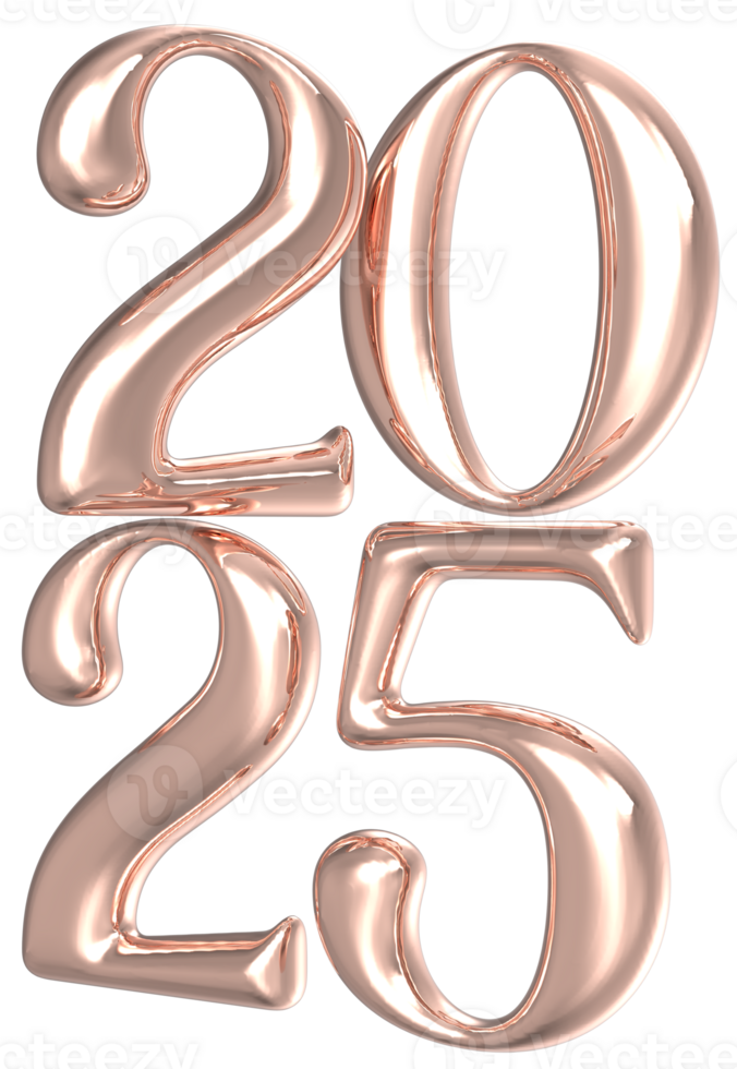 Rose petals forming number 2025 png