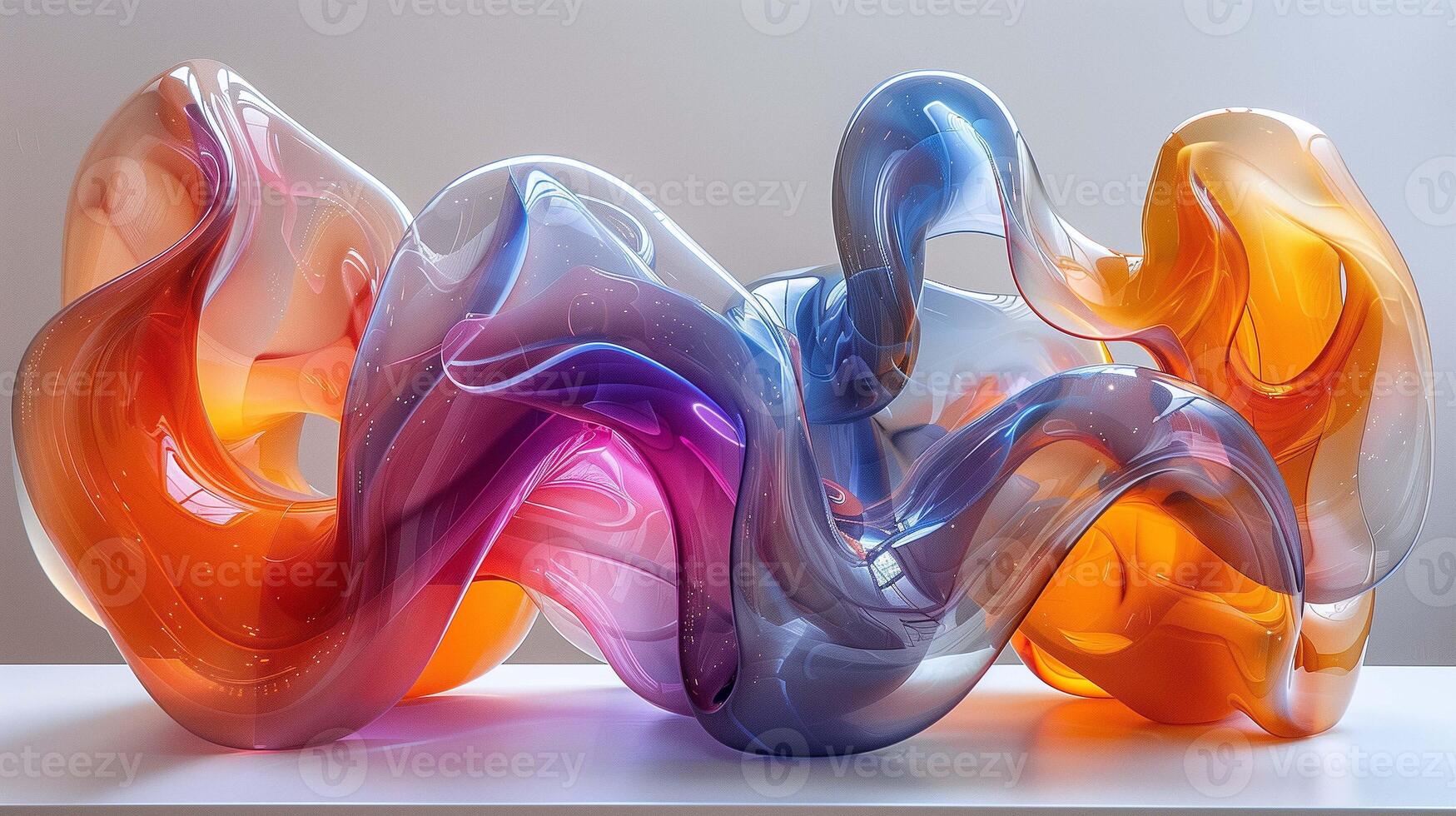 Artwork of glass capturing motion dynamic 3d rendering image. Gradient plastid creative composition background wallpaper colorful realistic. Modern art expression concept idea photo