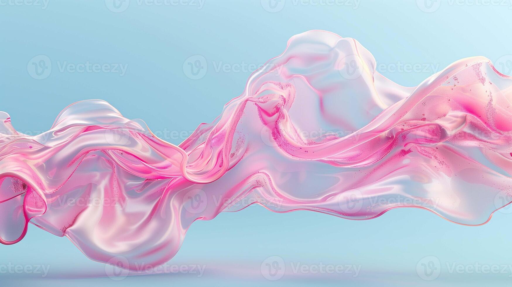 Dynamic flow of pink liquid on blue background image. Abstract fluid pattern 3d illustration wallpaper picture backdrop. Motion through space concept for business presentation corporate photo