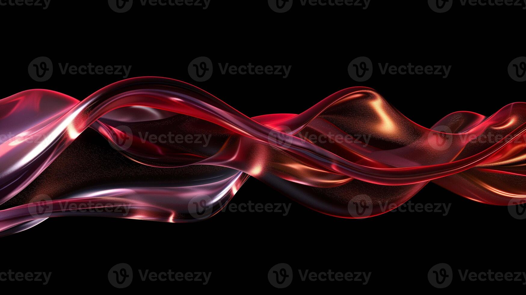 Clear red water waves on black background image. Abstract liquid stream 3d illustration wallpaper picture backdrop. Decorative ornament concept for business presentation corporate photo