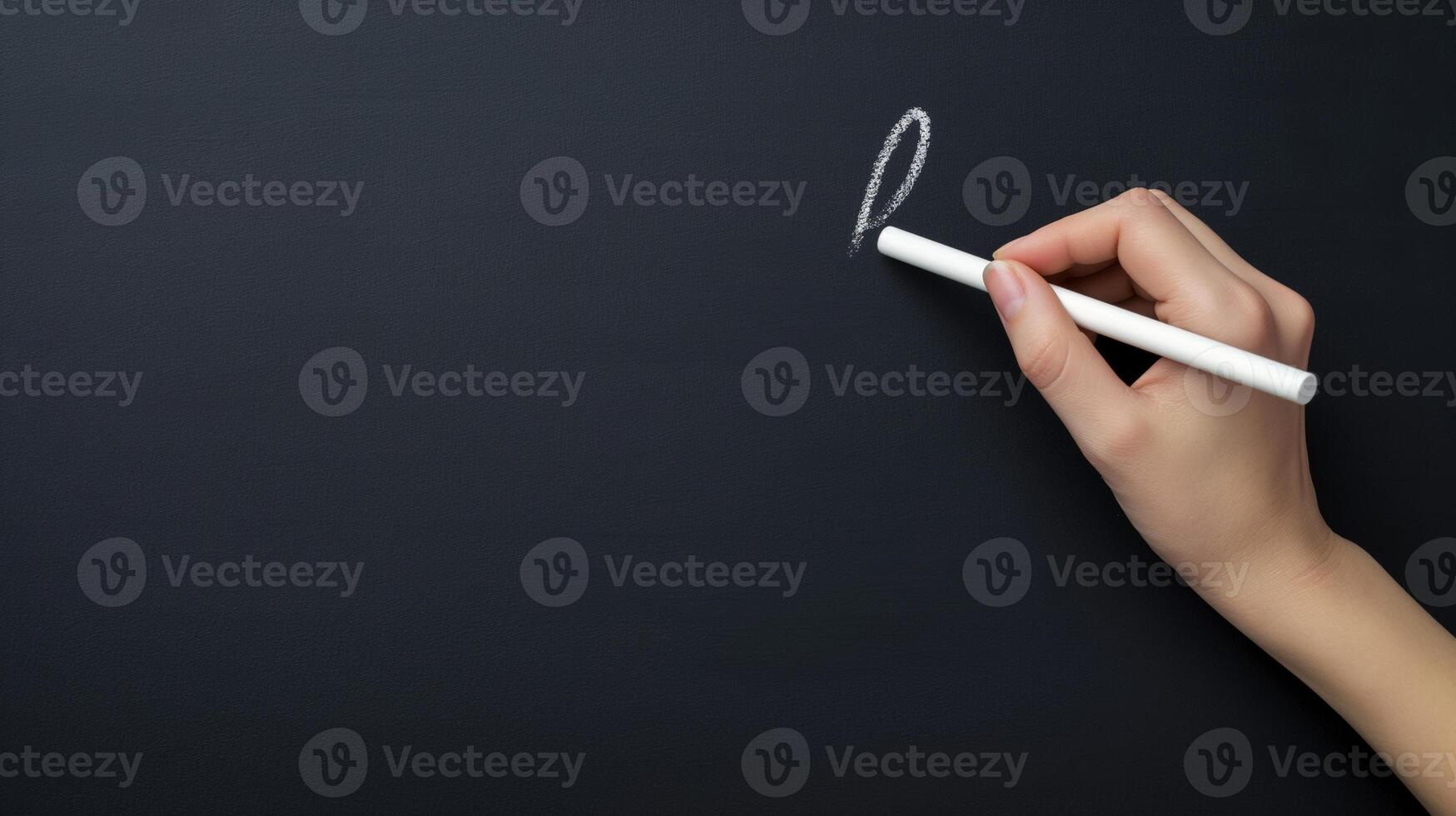 Woman teacher hand writing on blackboard banner background copy space. Female using piece of chalk image backdrop empty. Education concept composition closeup view, copyspace photo