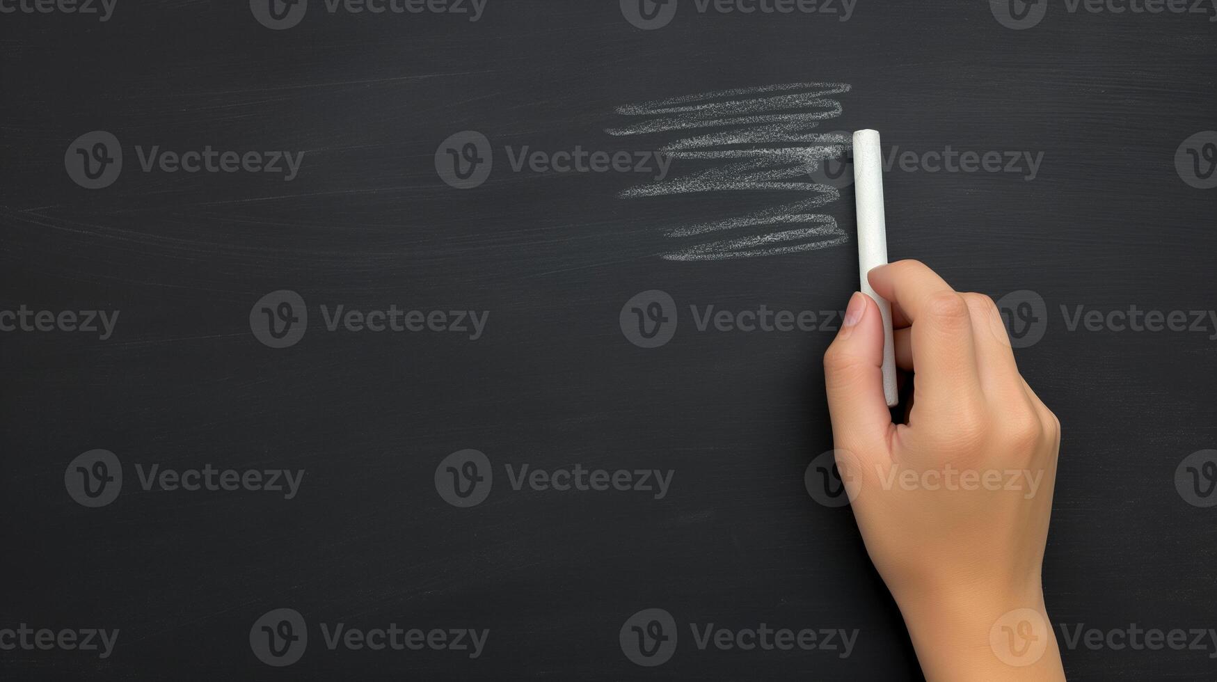 Woman hand with chalk writing on blackboard banner background copy space. School lesson image backdrop empty. Education facility concept composition closeup view, copyspace photo