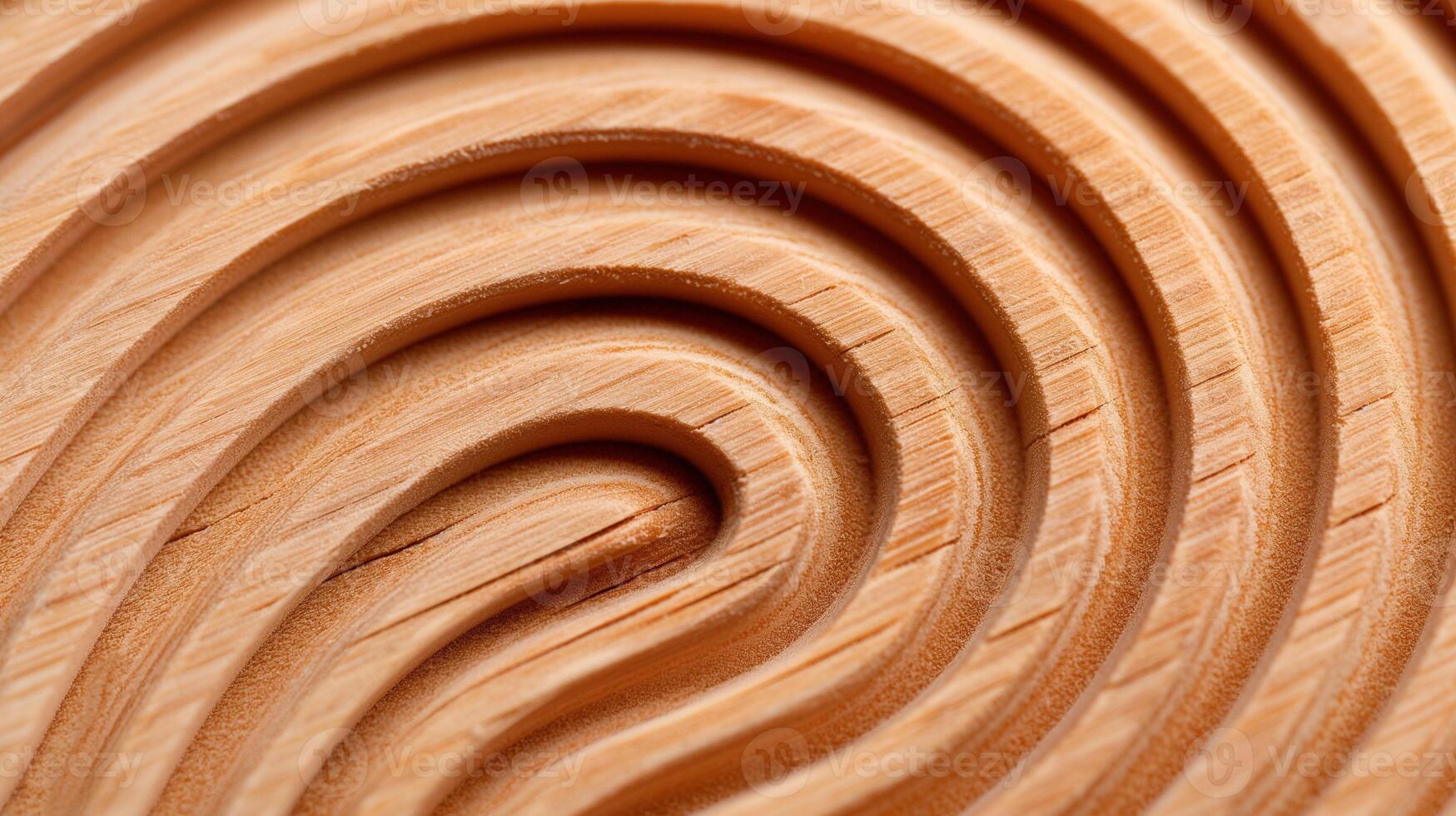 Wood piece with abstract carved patterns banner background copy space. Craft design of timber piece image backdrop empty. Carpentry art concept composition top view, copyspace photo