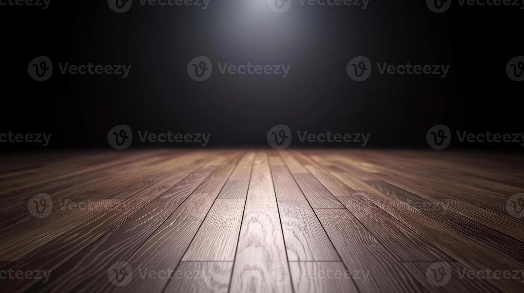 Vintage board podium against darkness banner background copy space. Rustic podium for goods image backdrop empty. Advertisement concept composition closeup view, copyspace photo