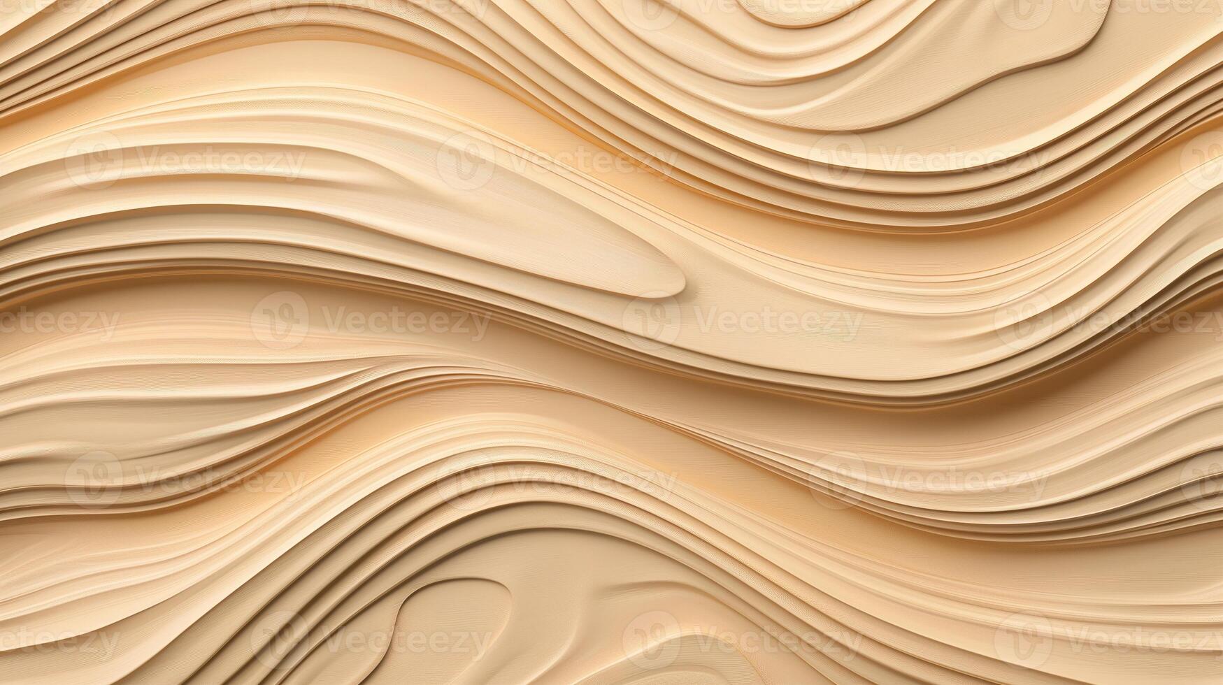 Curved pattern on light wooden surface banner background copy space. Natural timber texture image backdrop empty. Wavy pattern of wood concept composition top view, copyspace photo