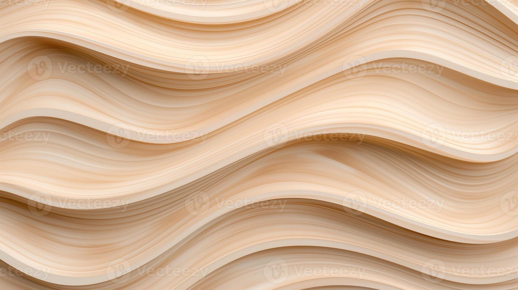 Carved curves on light timber surface banner background copy space. Wavy ornament on wooden piece image backdrop empty. Woodwork art concept composition top view, copyspace photo
