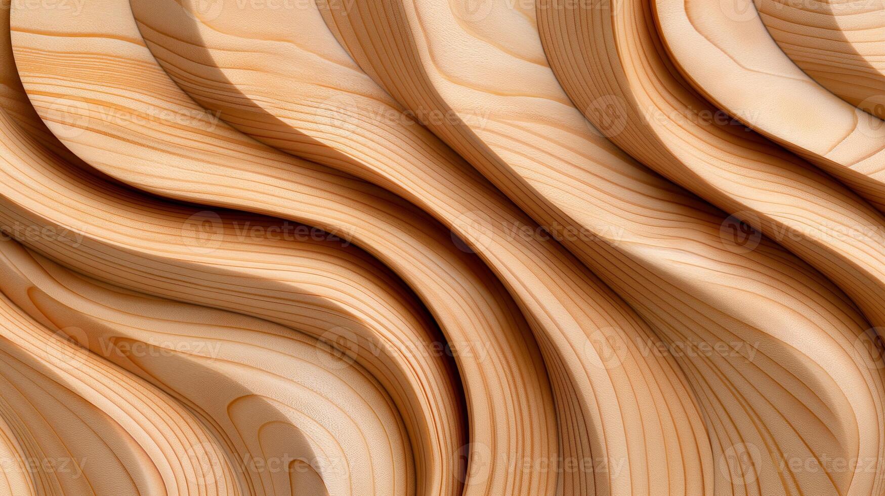 Curves carved on soft wooden surface banner background copy space. Carpentry material texture image backdrop empty. Art work of natural wood concept composition top view, copyspace photo