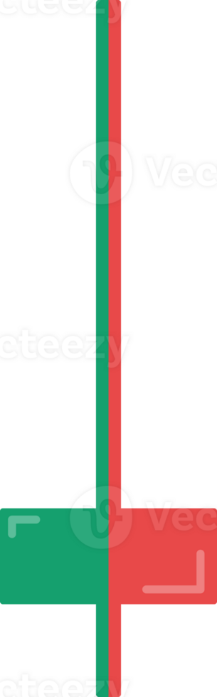 Compared green and red candlestick. Inverted hammer and shooting star. png