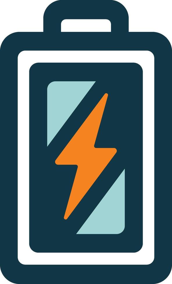 a battery icon with a lightning bolt vector