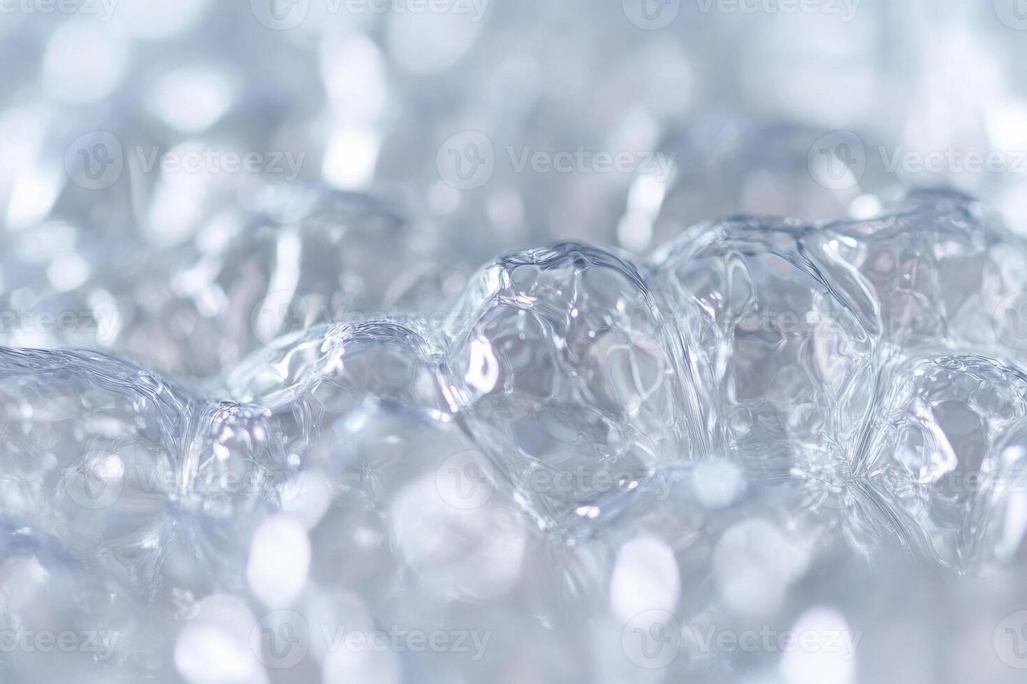 Clear bubbles floating on a surface with soft lighting create an ethereal atmosphere photo