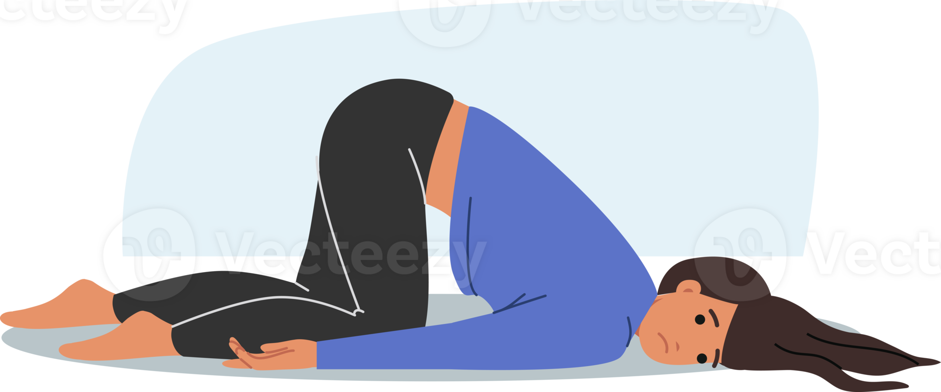 Depressed woman is lying on floor, suffering due to problems in personal life and lack of motivation to act. Depressed girl with upset emotions needs support to get rid of frustration png