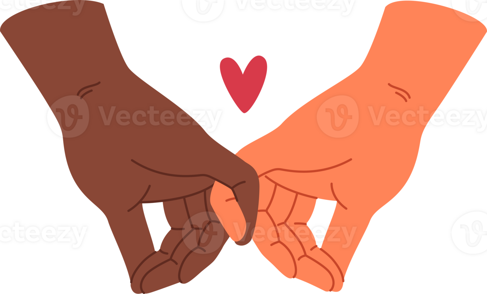 Multiracial love between people holding hands and ready to create close family without racial prejudice. Concept getting rid of ethnic prejudices and approving multiracial relationships men and women png