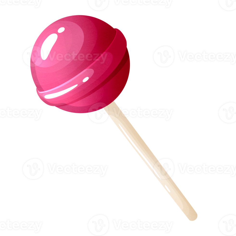 Cherry lollipop on stick png