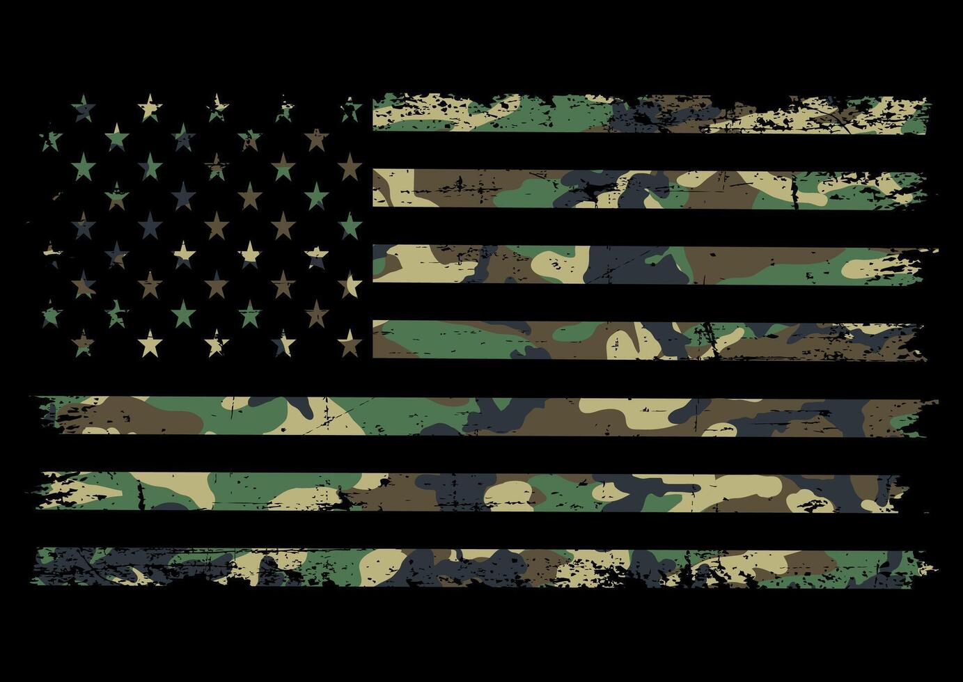 American Flag Military Camouflage , USA Flag with Desert Camouflage. vector