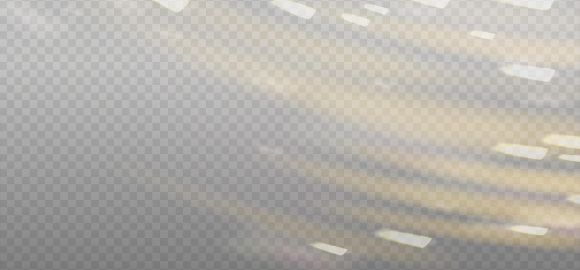 Prism light flare effect in motion, yellow light overlay background with warm shine of crystal glass, shiny glow. Prism light dispersion with rays and shiny glares effect of sun light. vector