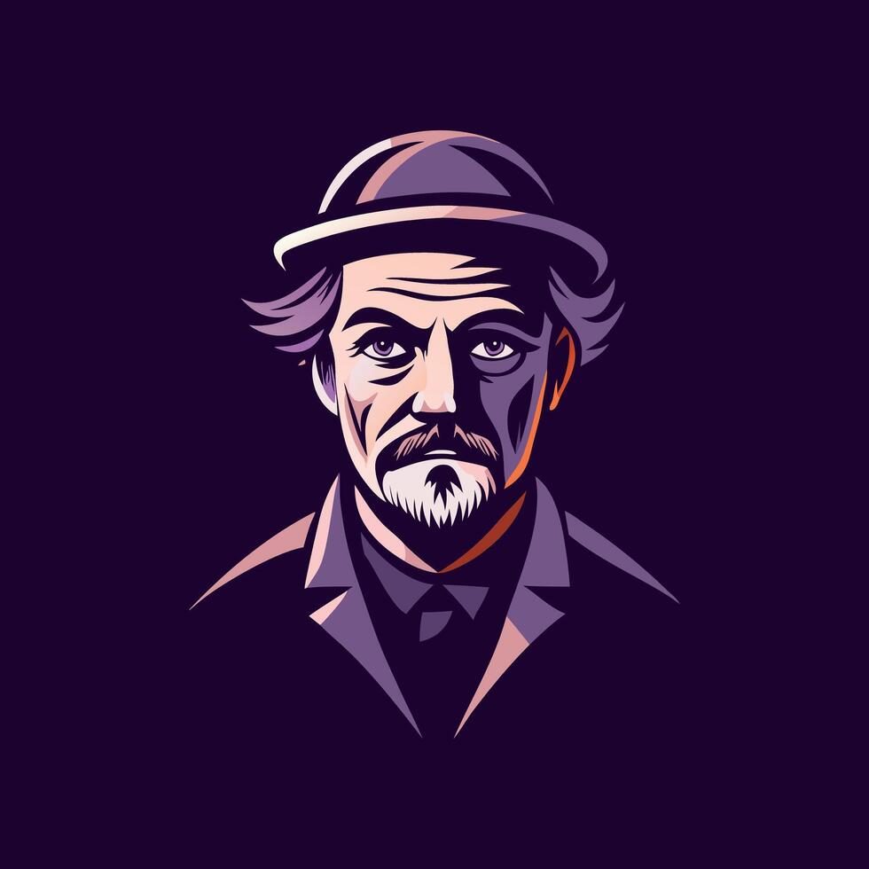 Flat style icon of an adult man vector