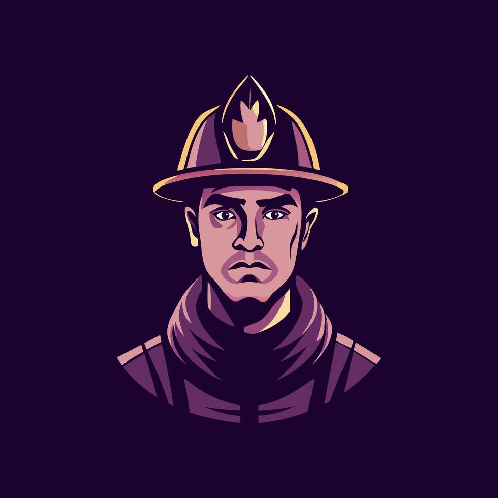 Firefighter icon in flat style vector