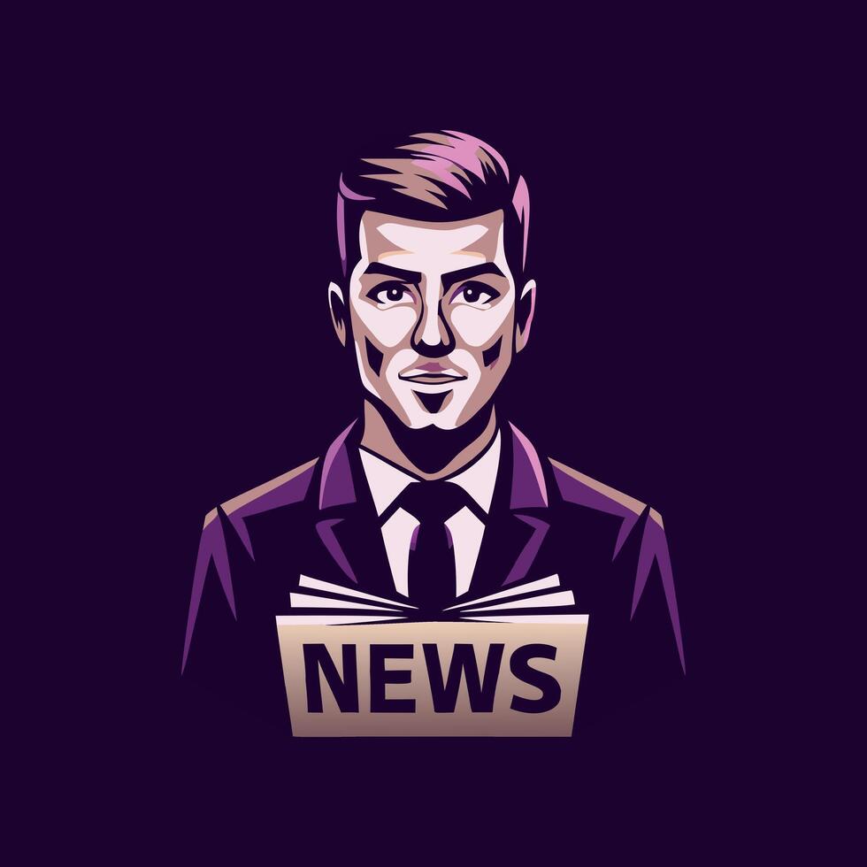 Journalist icon in flat style vector