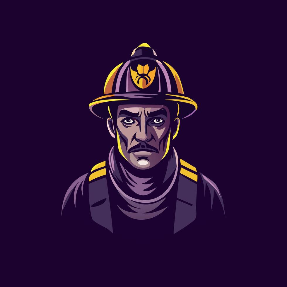 Flat style icon of a miner vector