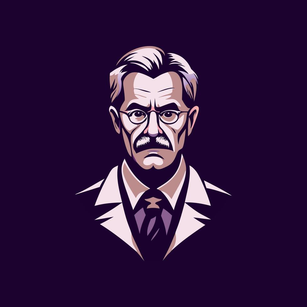 Flat icon of a professor vector