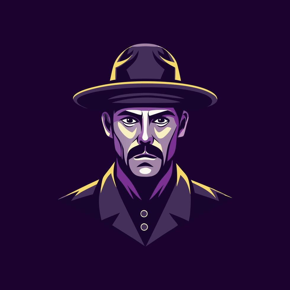 Flat style icon of an investigator vector
