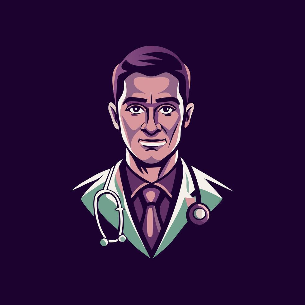 Flat icon of a doctor vector