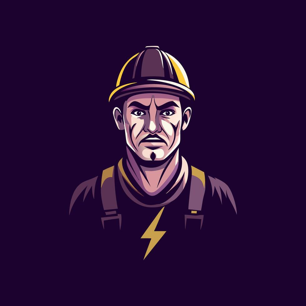 Flat icon of an electrician vector