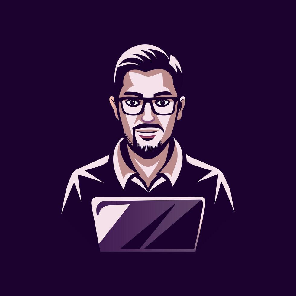 Flat style icon of an office worker vector