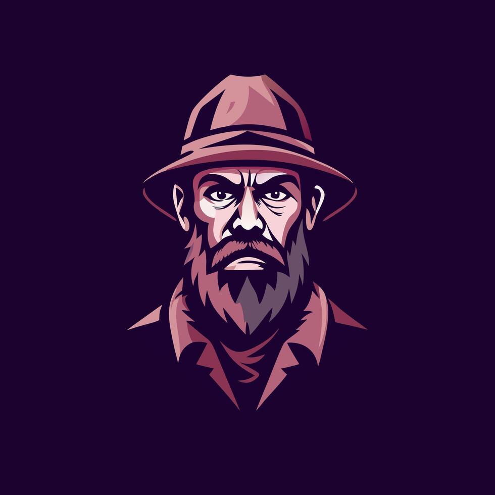 A flat style icon of farmer vector