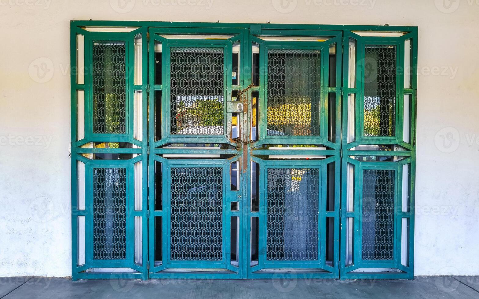 Various antique metal and wooden doors in Puerto Escondido Mexico. photo
