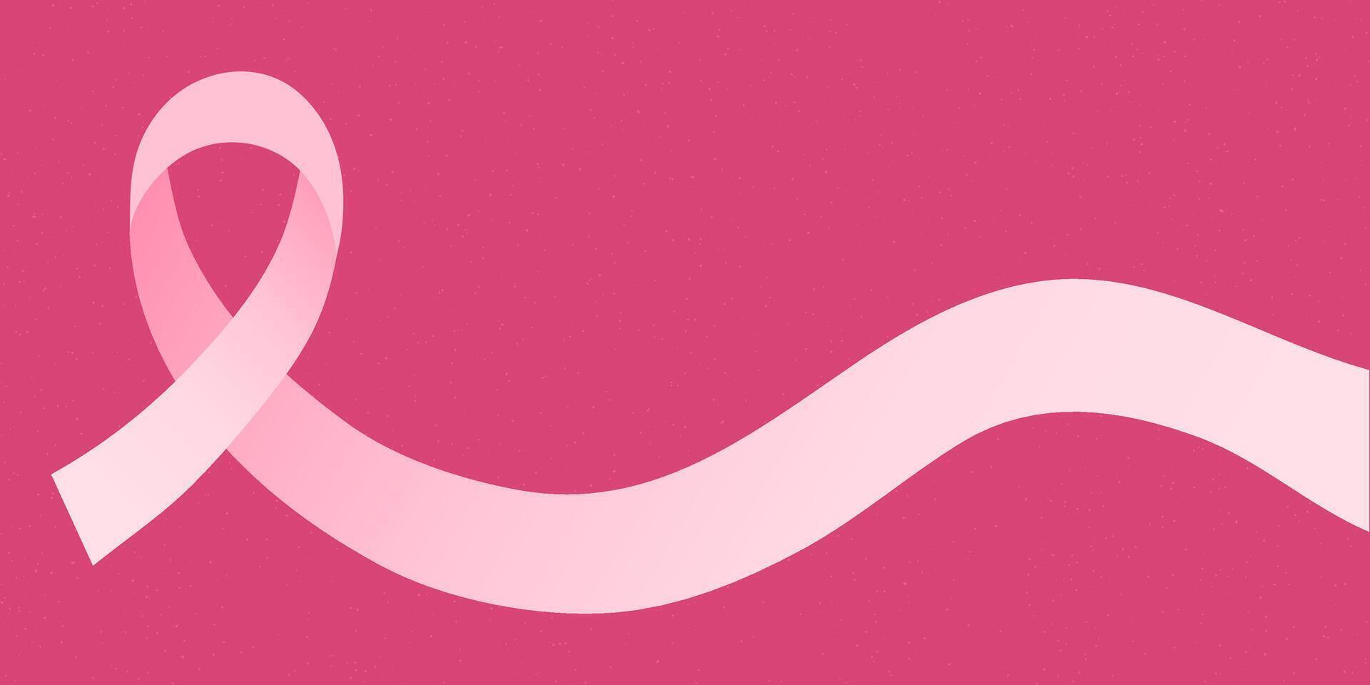 Breast Cancer Awareness Month. Pink ribbon, concept of early detection of the disease, symbol of struggle and hope, women's health. vector
