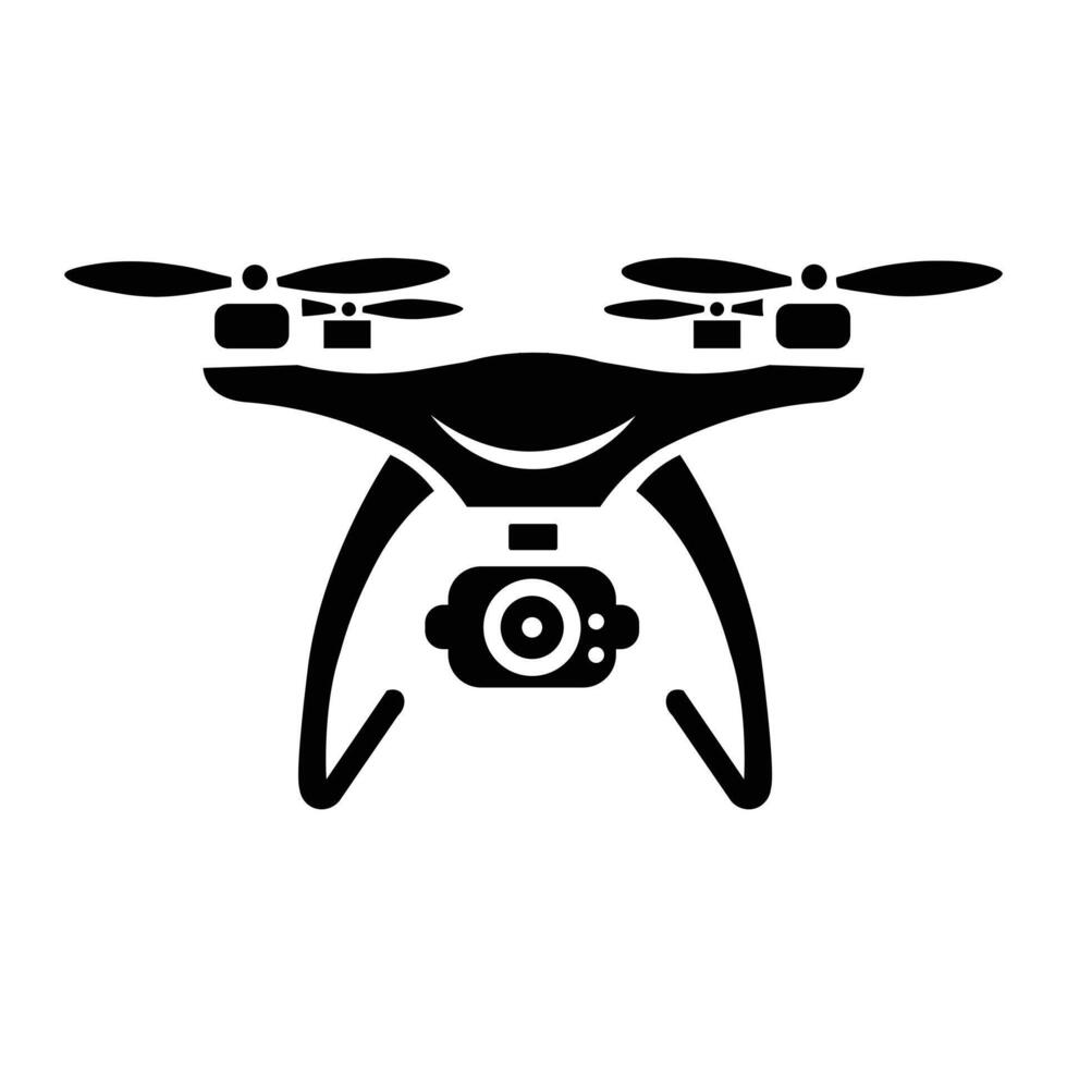 Stylized Drone Icon illustration With Camera on White Background vector