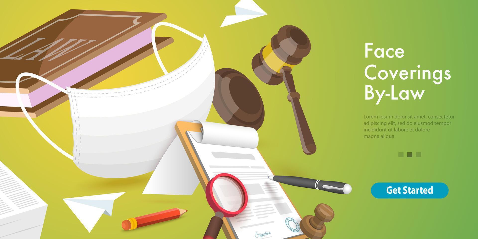 3D Conceptual Illustration of Mandatory Face Coverings By-Law vector
