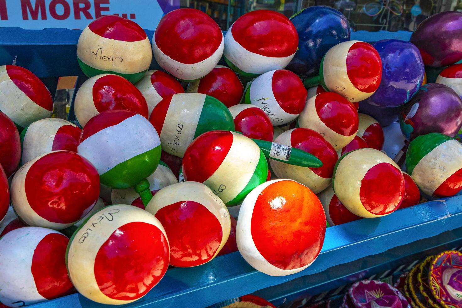 Playa del Carmen Quintana Roo Mexico 2021 Mexican Mayan souvenirs La Quinta Avenida Playa del Carmen Mexico. photo