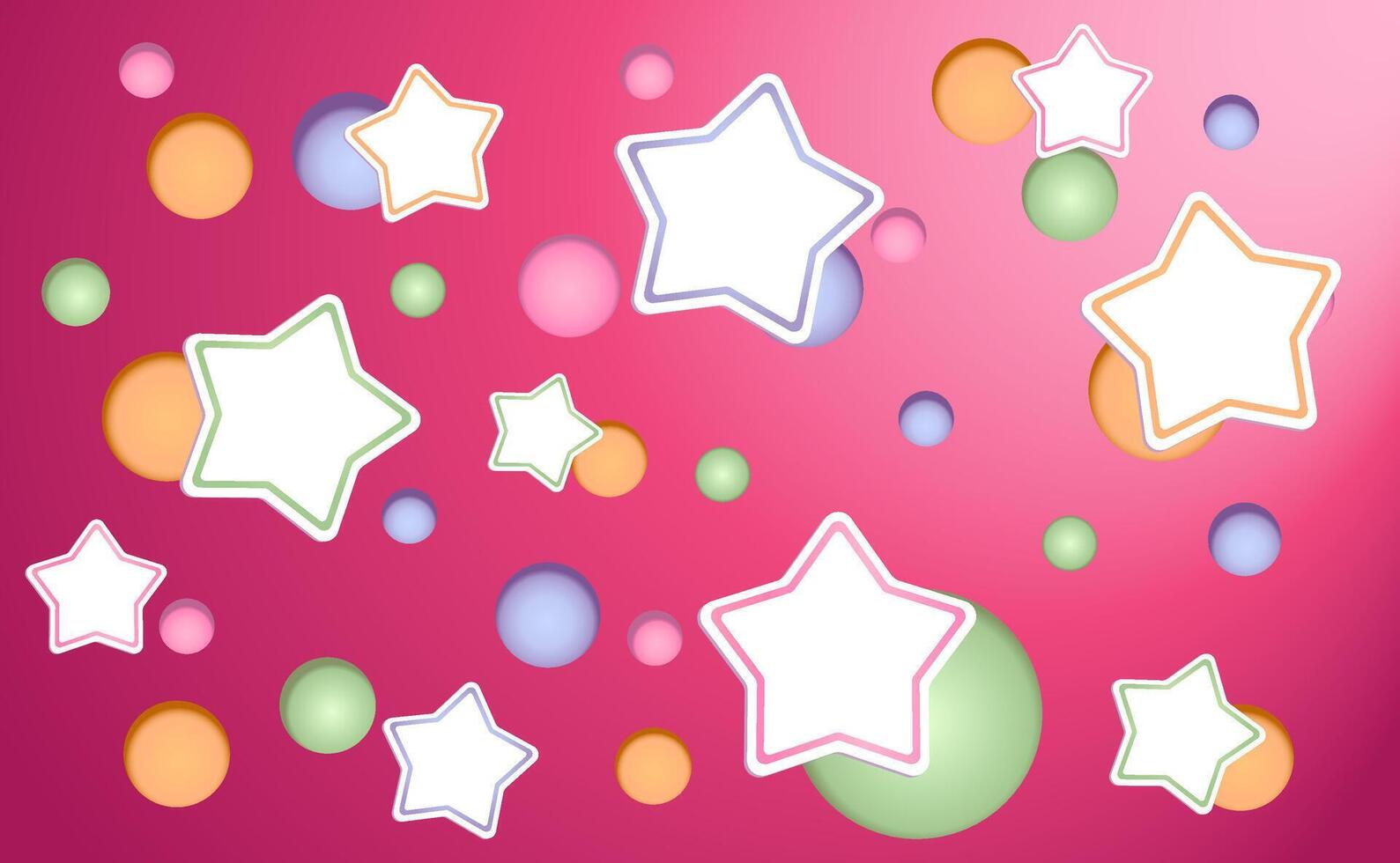 Background with stars and circles in gradient dark red base color vector
