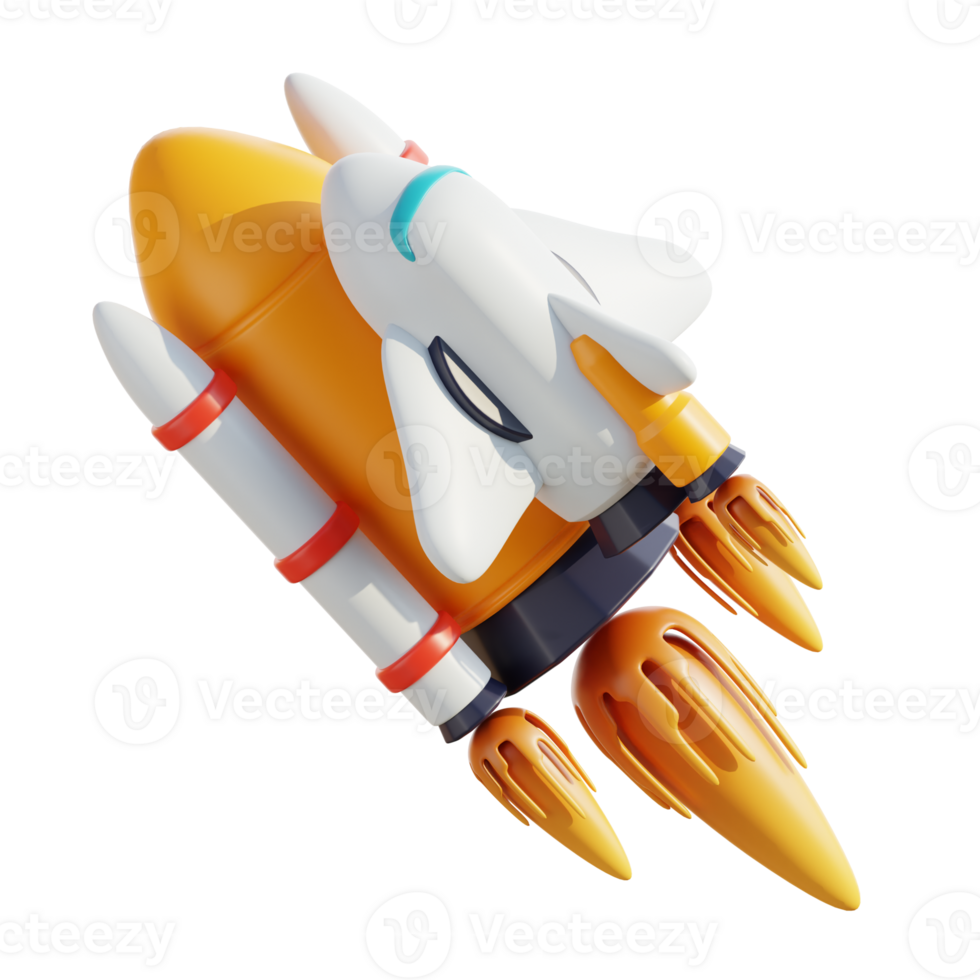 3D Space Shuttle Launching Into Orbit png
