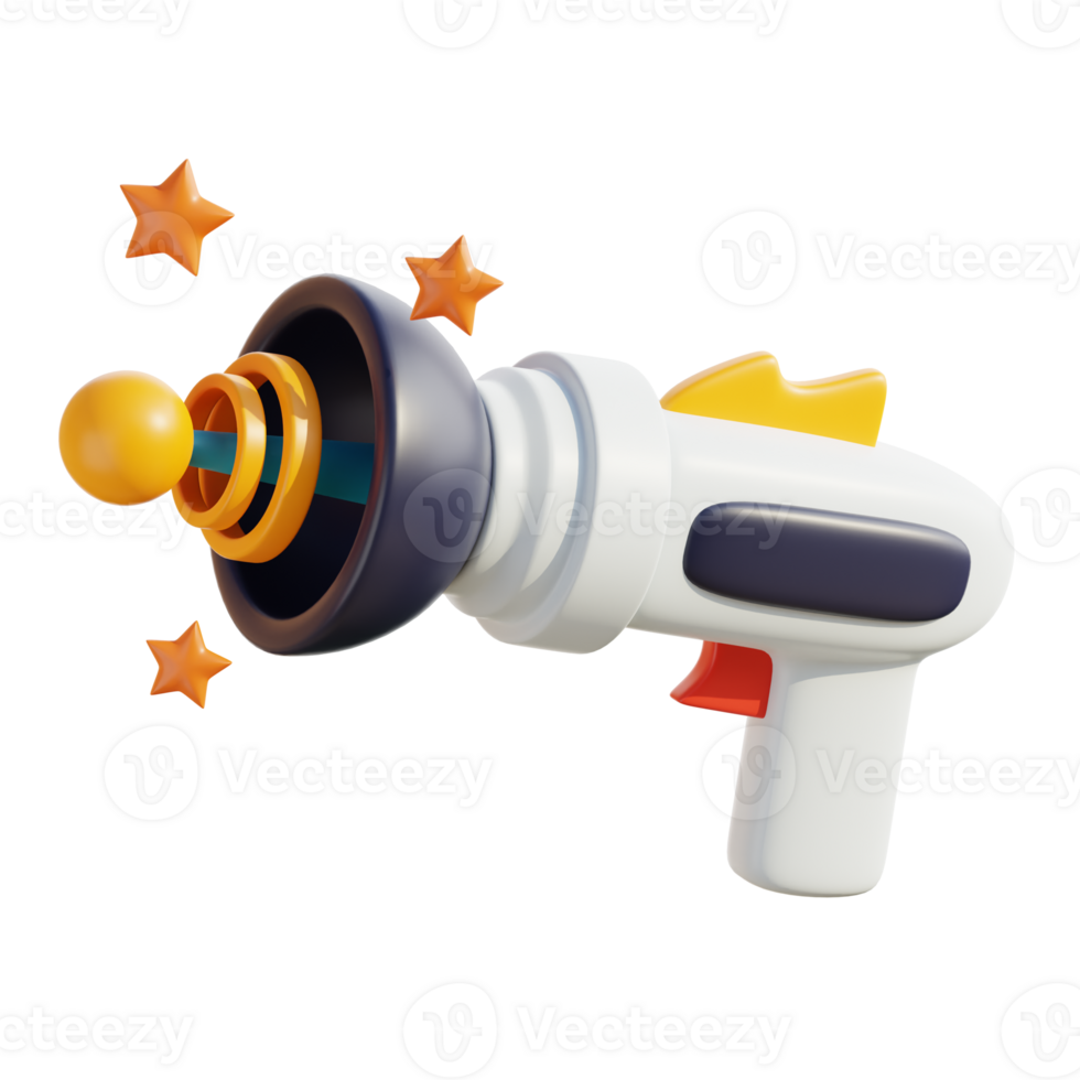 Futuristic 3D Space Blaster Toy Design png