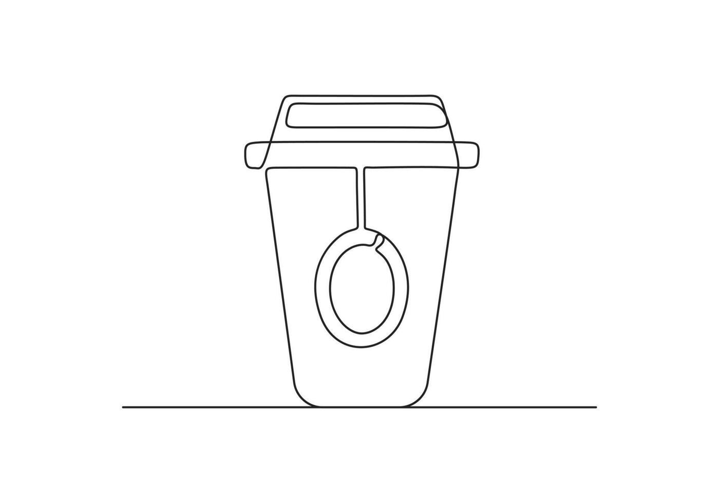 Continuous one line drawing of simple paper coffee cup illustration vector