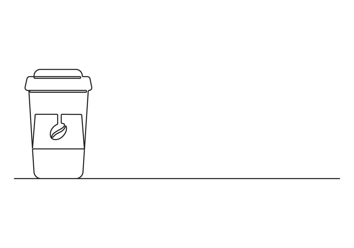 Continuous line drawing of paper coffee cup on white background digital illustration vector