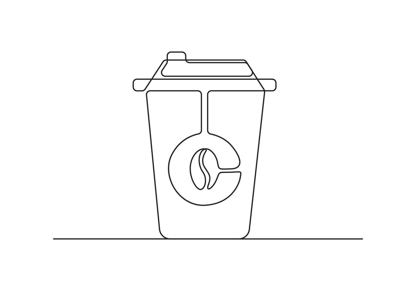 Cup continuous line art. Coffee or tea cup one line drawing. Hot drink with steam. Digital illustration vector
