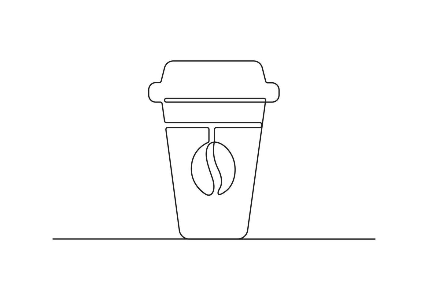 Continuous one line drawing of coffee cup on white background. Pro illustration vector