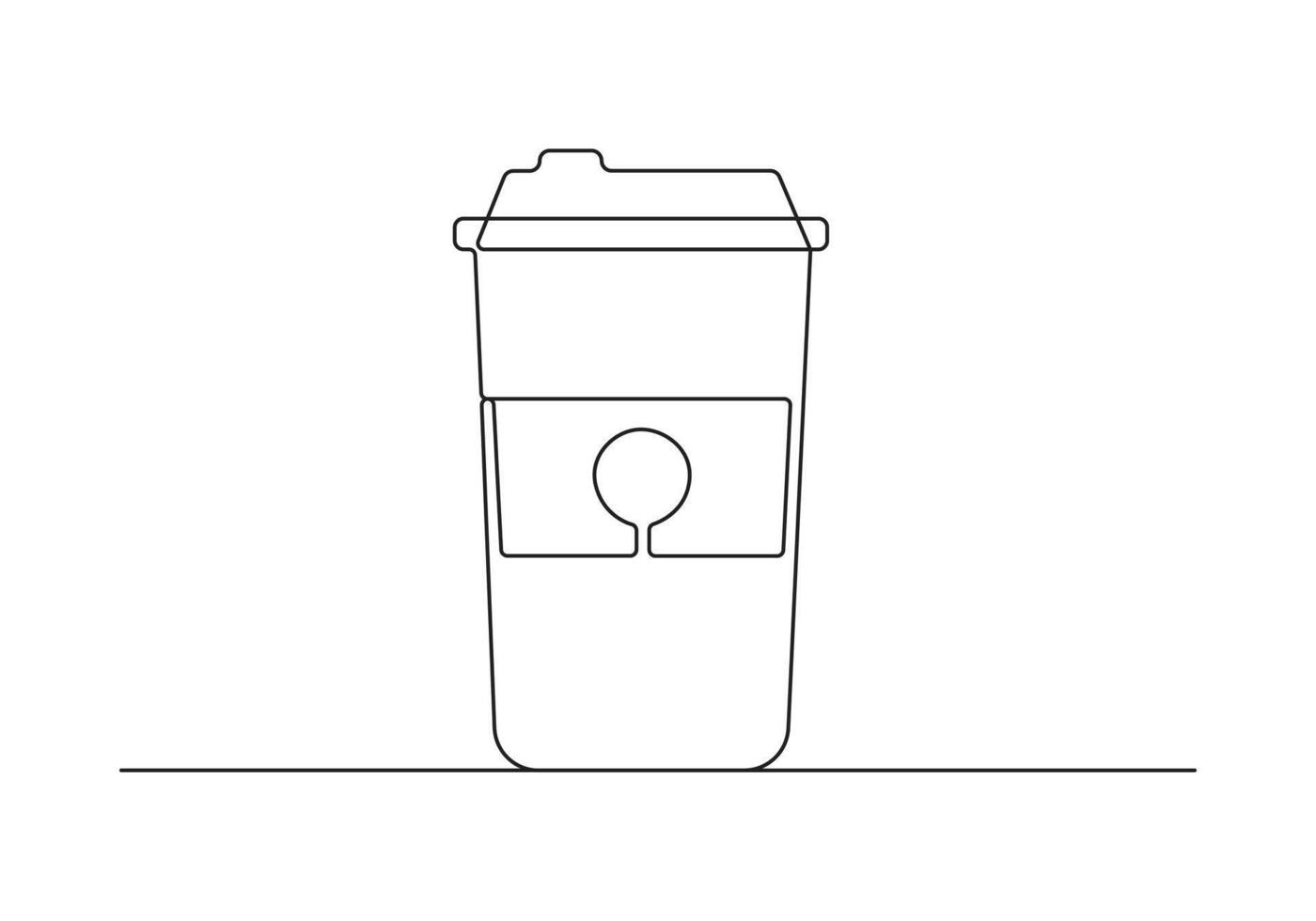 Coffee cardboard cup continuous drawing. Empty cardboard boxes, bags for takeaway food continuous one line illustration vector