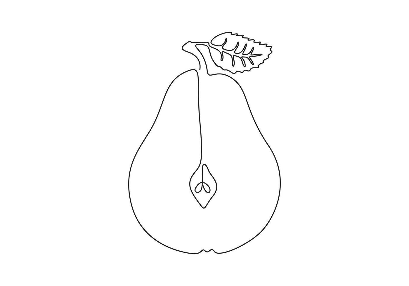Premium illustration of delicious pear fruits continuous one line drawing vector