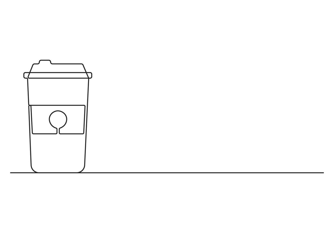 Cup continuous one line art. Coffee or tea cup single line drawing. Hot drink with steam stock illustration vector