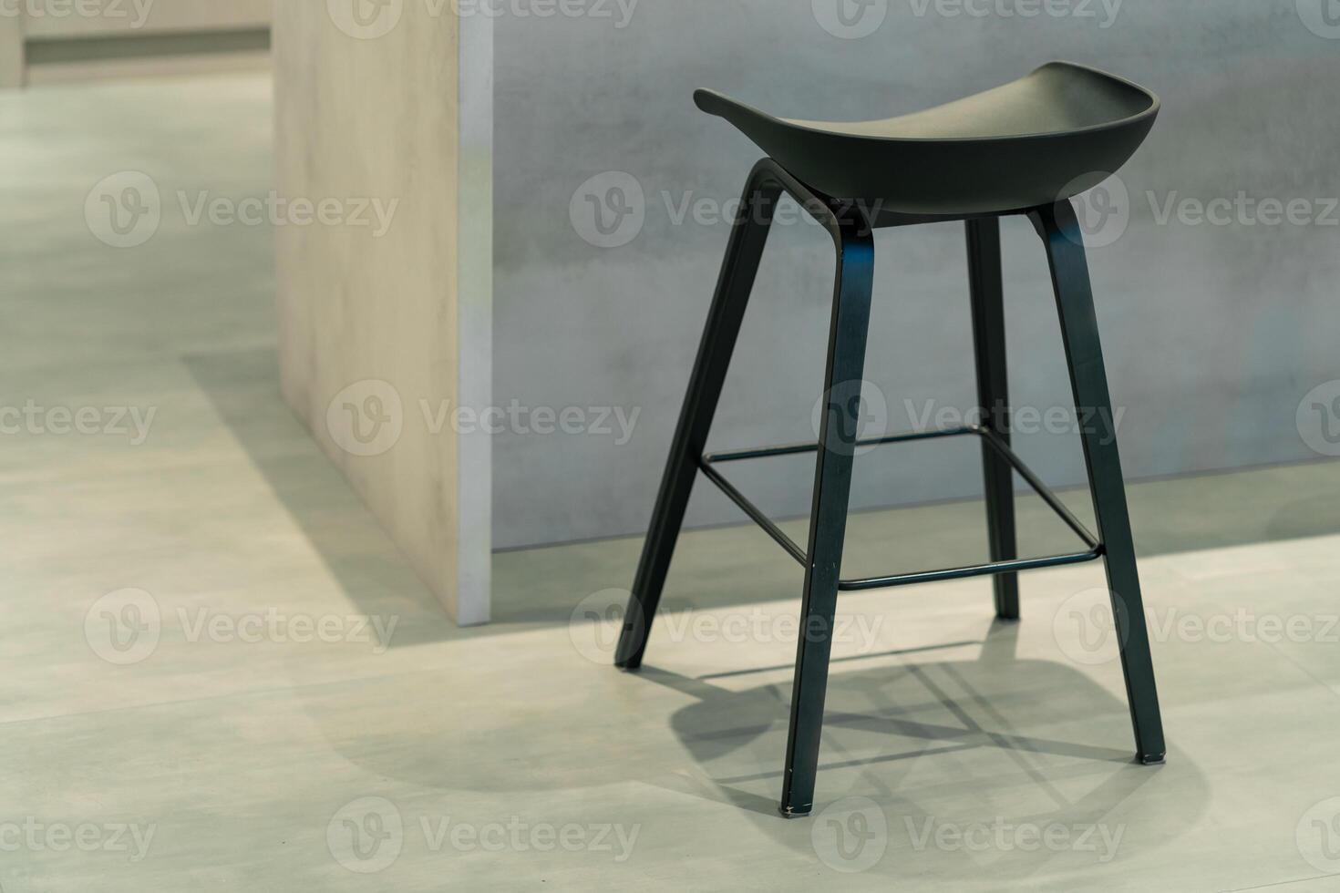 High black bar chair in the kitchen. photo