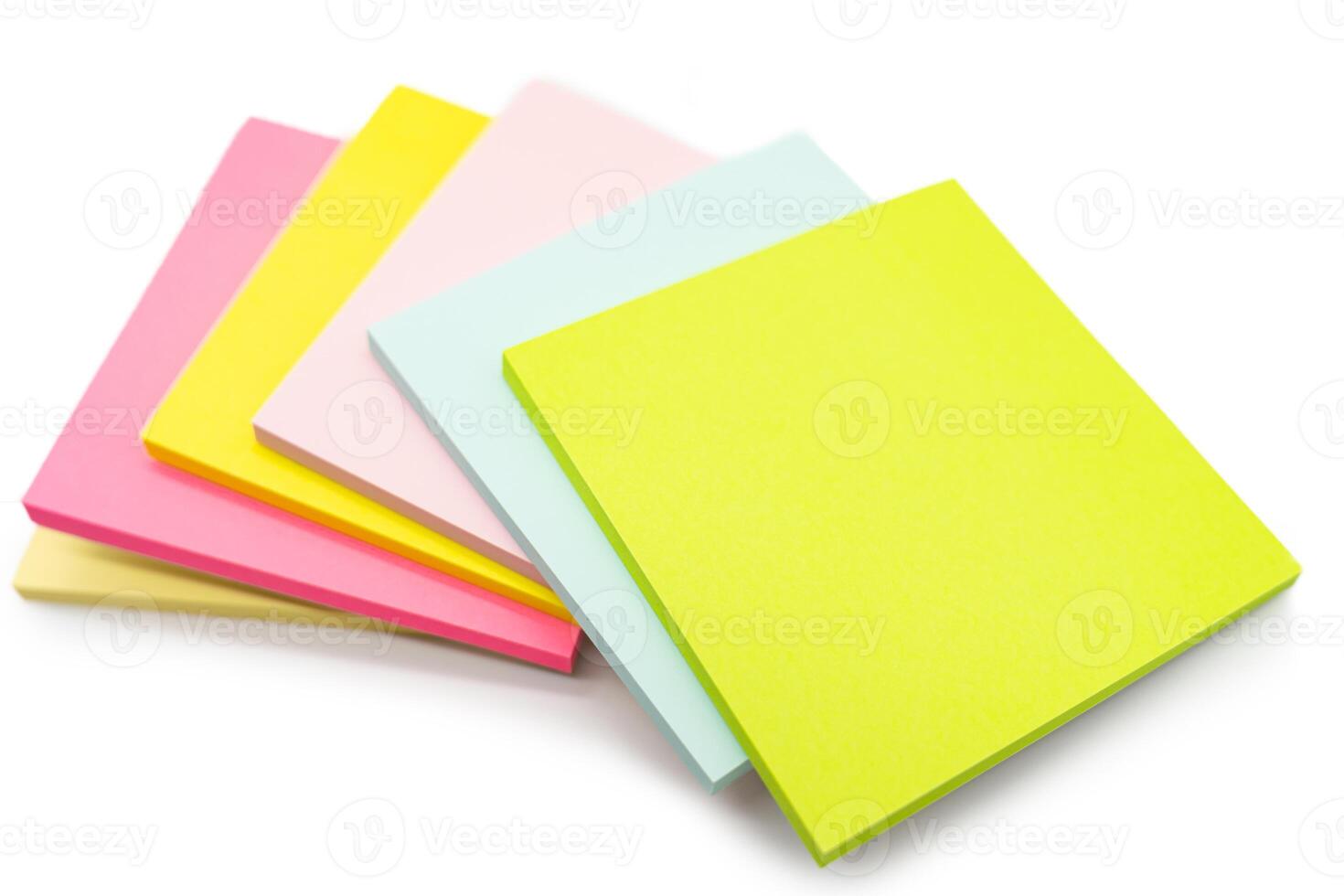Colorful sticky note isolated on white background. Copy space photo