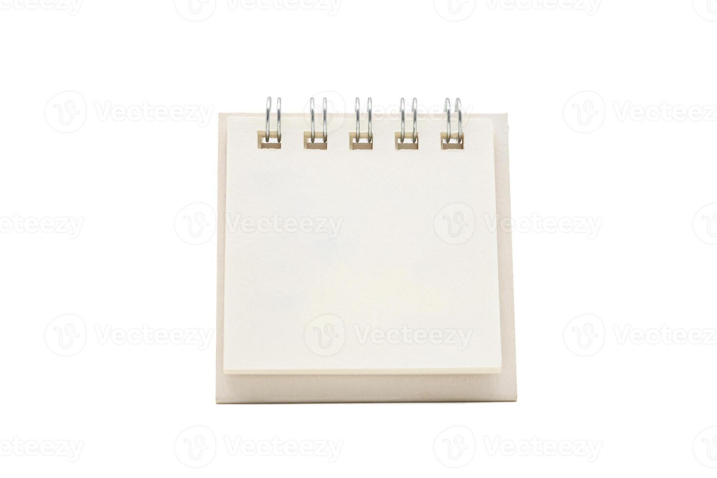 Blank desk calendar with Clipping path isolated on white background. Calendar concept with copy space for text or infographic. photo
